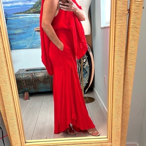 Afghan Blue Sky,Stunning Red,Convertible EUC,Heavier(No Bundles)POCKETS, Size M - Picture 3 of 16